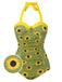 Green 1930s Sunflowers Halter Swimsuit, vintage swimsuit, pin-up swimwear - perfect for women who love vintage and retro fashion