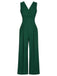 Green 1930s V-Neck Sleeveless Jumpsuit, vintage romper, retro jumpsuit - perfect for women who love vintage and retro fashion