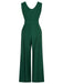 Green 1930s V-Neck Sleeveless Jumpsuit, vintage romper, retro jumpsuit - perfect for women who love vintage and retro fashion