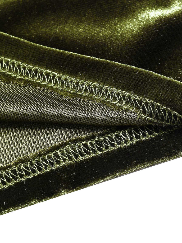 Green 1930s Velvet Pleated Bodycon Dress, vintage dress, retro fashion - perfect for women who love vintage and retro fashion