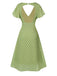 Green 1940s Back Hollow-Out Polka Dots Dress — the kind of 1940s dress that makes strangers smile
