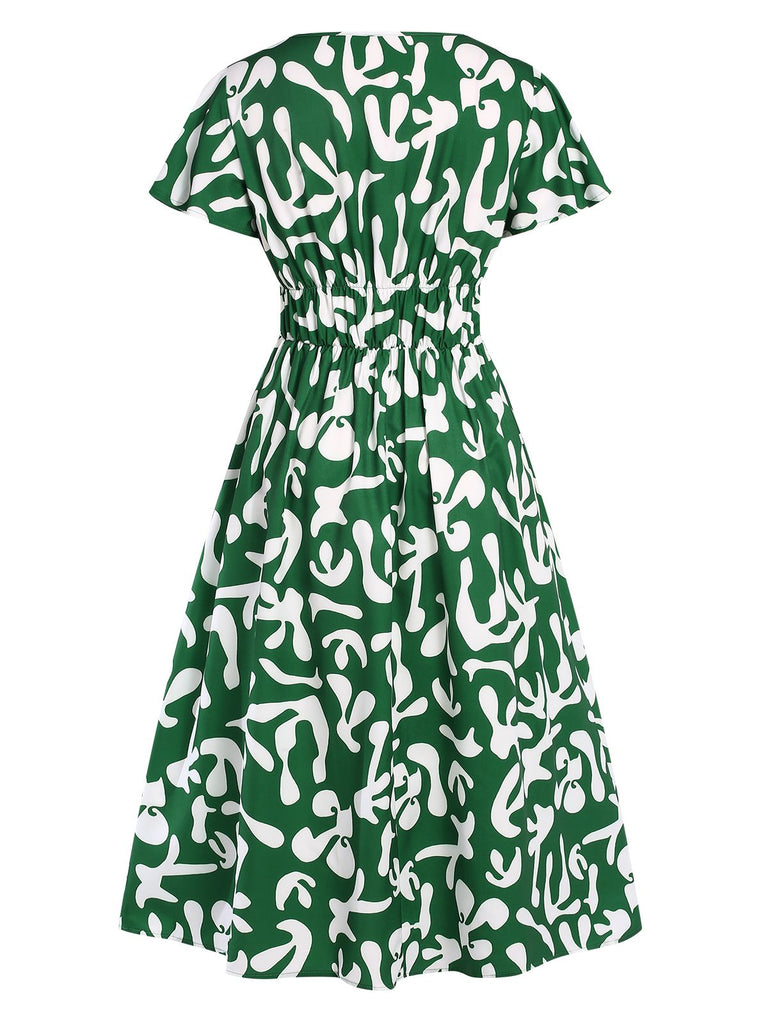 Green 1940s Colorblock Cap Dress, vintage dress, retro fashion - perfect for women who love vintage and retro fashion