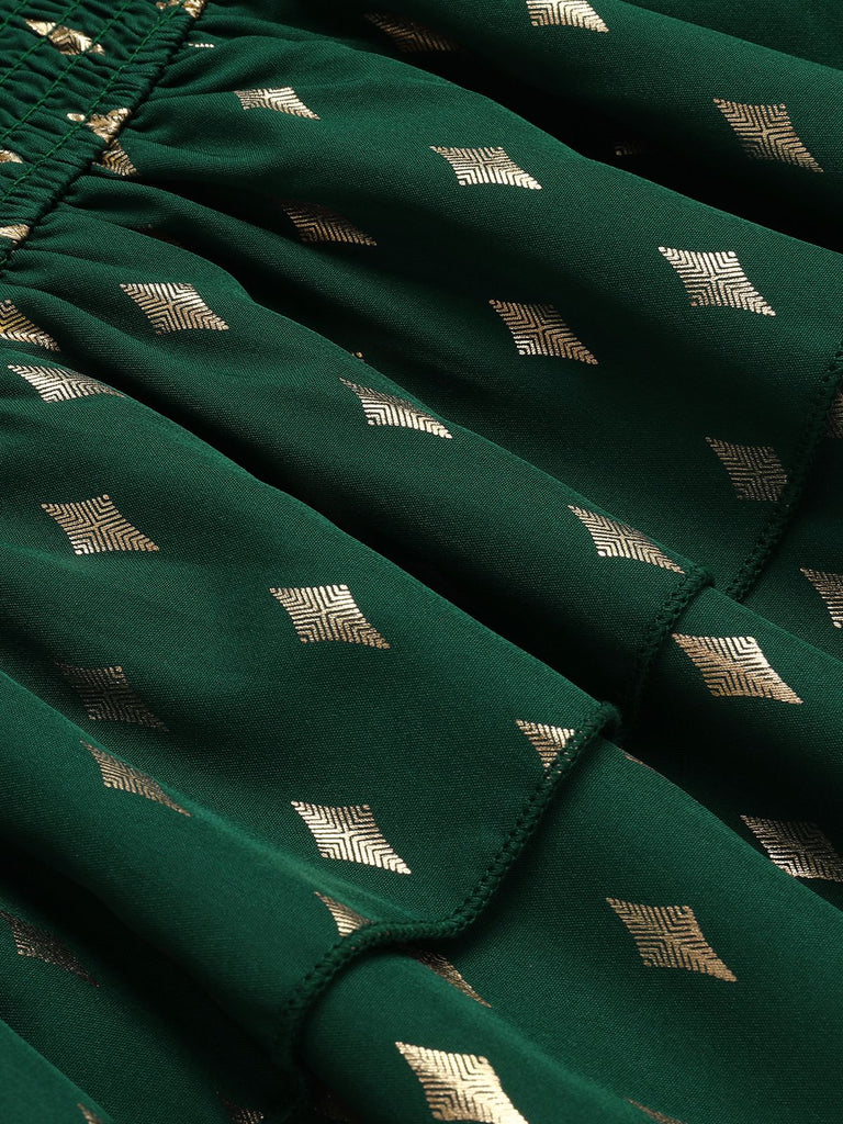 Green 1940s Geometric Lantern Blouse, vintage top, retro blouse - perfect for women who love vintage and retro fashion