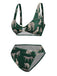 Green 1940s Leopard Halter Split Swimsuit, vintage swimsuit, pin-up swimwear - perfect for women who love vintage and retro fashion