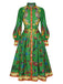 Green 1940s Peacock Lantern Sleeve Shirt Dress, vintage dress, retro fashion - perfect for women who love vintage and retro fashion