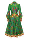 Green 1940s Peacock Lantern Sleeve Shirt Dress, vintage dress, retro fashion - perfect for women who love vintage and retro fashion