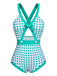Green 1940s Polka Dot Bowknot One-Piece Swimsuit — vintage elegance for the modern woman