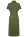 Green 1940s Solid Belted Slit Dress — vintage elegance for the modern woman