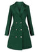 Green 1940s Solid Double-Breasted Coat, vintage coat, retro outerwear - perfect for women who love vintage and retro fashion