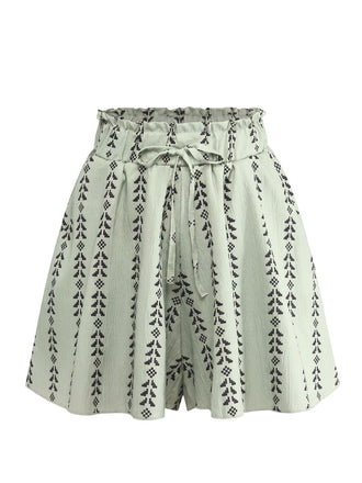 Green 1940s Solid Lace Ruffled Hem Shorts, vintage fashion, retro style - vintage inspired fashion