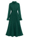 Green 1940s Solid Pleated Shirt Collar Dress, vintage dress, retro fashion - perfect for women who love vintage and retro fashion