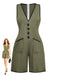 Green 1940s V Neck Vintage Jumpsuit