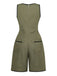 Green 1940s V Neck Vintage Jumpsuit 2