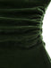 Green 1940s Velvet Ruched Off-Shoulder Bardot Dress, vintage dress, retro fashion - perfect for women who love vintage and retro fashion