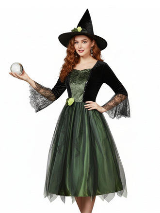 Green 1950s 3D Flower Wonderful Wizard Dress - vintage dress, retro fashion, rockabilly