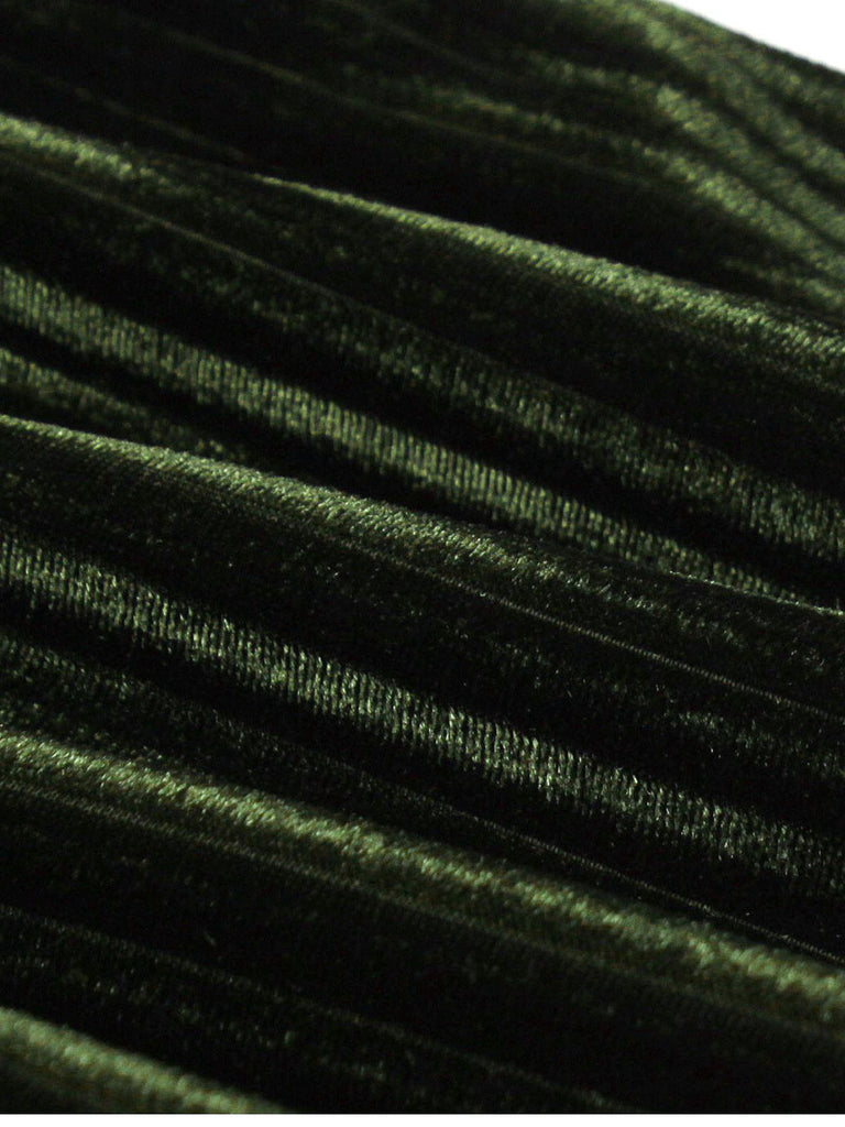 Green 1950s Christmas Corduroy Long Sleeve Dress - vintage dress, retro fashion, rockabilly