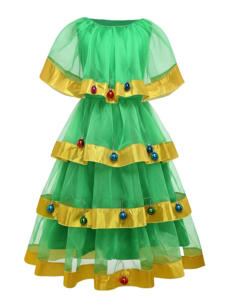 Green 1950s Christmas Tree Costume With Bell - vintage fashion, retro style