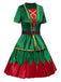 Green 1950s Christmas Tree Top & Skirt, vintage skirt, retro style - perfect for women who love vintage and retro fashion