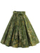 Green 1950s Floral Swing Belted Skirt, vintage skirt, retro style - perfect for women who love vintage and retro fashion