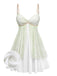 Green 1950s Lace Rose Strap Double Layer Nightdress - vintage dress, retro fashion, elegant style for vintage lovers