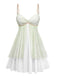 Green 1950s Lace Rose Strap Double Layer Nightdress: beautiful vintage dress, retro fashion, elegant style with timeless appeal