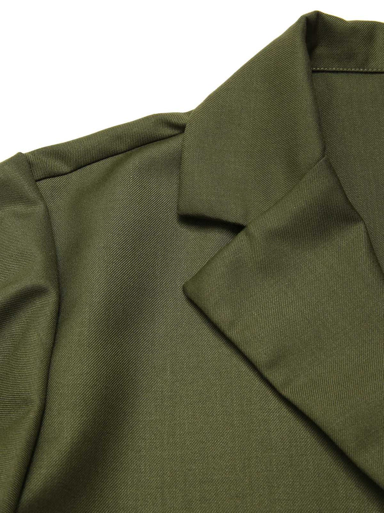 Green 1950s Lapel Solid Cropped Cape - vintage fashion, retro style