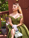Green 1950s Off-Shoulder Vintage Dress, vintage dress, retro fashion, rockabilly, pin-up fashion - perfect for women who love vintage and retro fashion