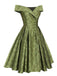 Green 1950s Off-Shoulder Vintage Dress: timeless style reimagined