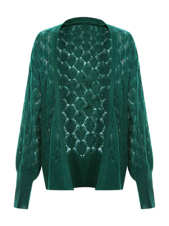 Green 1950s Open Front Crochet Cardigan, vintage fashion, retro style - perfect for women who love vintage and retro fashion