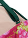 Green 1950s Retro-Flowers V-Neck Swimsuit, vintage swimsuit, pin-up swimwear - perfect for women who love vintage and retro fashion