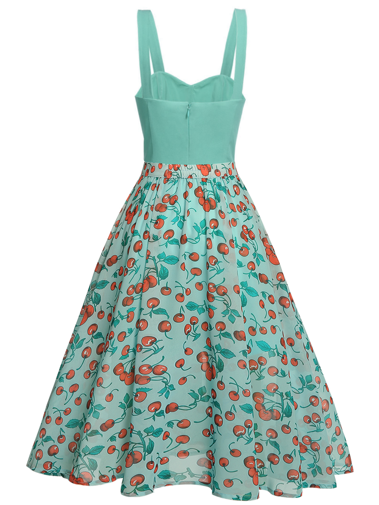 This Green 1950s Romper & Cherry Skirt spins 1950s stories with every step