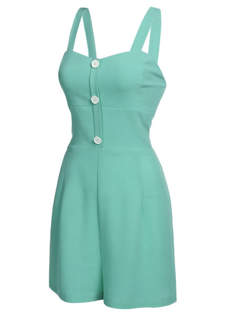 Green 1950s Romper & Cherry Skirt — 1950s femininity that moves with her mood