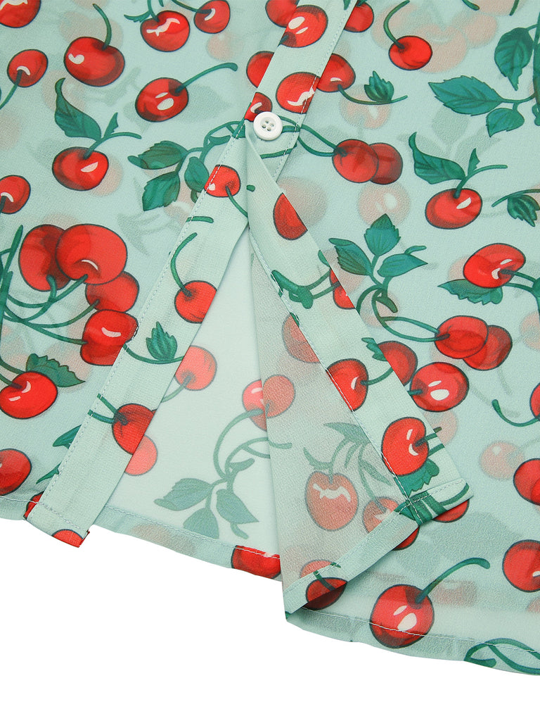 This Green 1950s Romper & Cherry Skirt spins 1950s stories with every step