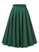 Green 1950s Solid Pleated Skirts: timeless style reimagined