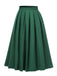 Green 1950s Solid Pleated Skirts — vintage elegance for the modern woman