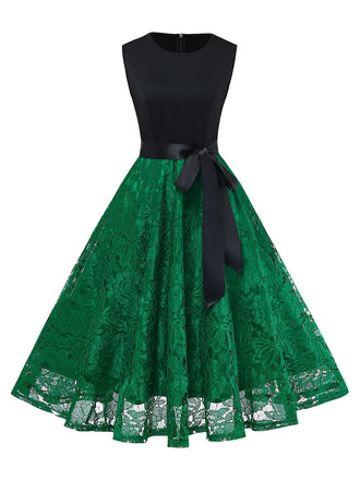 Green 1950s Vintage Floral Swing Dress, vintage dress, retro fashion, rockabilly, pin-up fashion - perfect for women who love vintage and retro fashion
