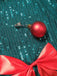 Green 1960s Bow & Christmas Bell Sequin Dress - vintage dress, retro fashion