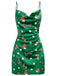 Green 1960s Christmas Cowl Neck Slip Dress - vintage dress, retro fashion