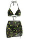 Green 1960s Print Mesh Vintage Slim Bikini Set 7