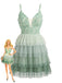 Green 1960s Layered Tulle Cake Dress - vintage dress, retro fashion, elegant red