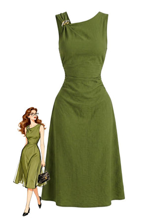 Green 1960s Vintage Classic Dress 2