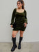Green 1960s Solid Sweetheart Wrap Dress: where 1960s romance meets her modern spirit