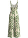 Green 1960s Tropical Leaf Print Spaghetti Strap Wide-Leg Jumpsuit, vintage romper, retro jumpsuit - perfect for women who love vintage and retro fashion