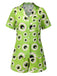 Green 1970s Halloween Eyeball Lapel Pajama Set, vintage fashion, retro style - perfect for women who love vintage and retro fashion