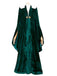 Green 1970s Halloween Velvet Witch Costume Cloak - vintage fashion, retro style