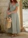 Green 1970s Square Neck Puff Sleeve Boho Dress - vintage dress, retro fashion for vintage lovers