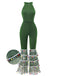 Green 1980s Solid Sparkly Mock Mesh Jumpsuit - vintage jumpsuit, retro fashion