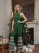 Green 1980s Solid Sparkly Mock Mesh Jumpsuit - vintage jumpsuit, retro fashion