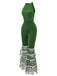 Green 1980s Solid Sparkly Mock Mesh Jumpsuit - vintage jumpsuit, retro fashion