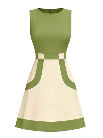 [Pre-Sale] Green Vintage Floral Print A-Line Dress, vintage dress, retro fashion, floral print - perfect for women who love vintage and retro fashion